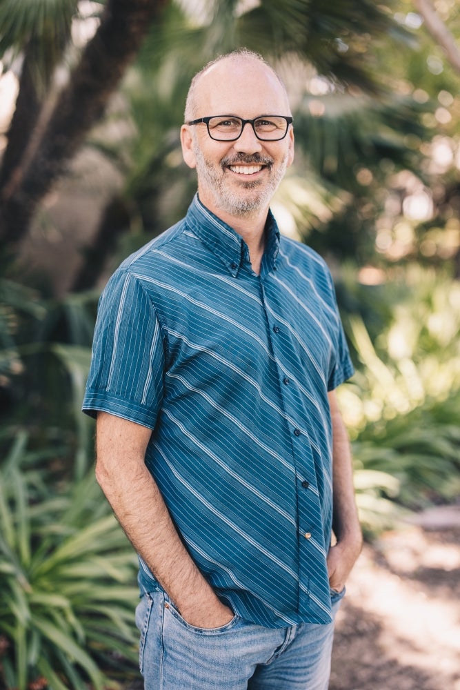 Ben Halpern in a striped shirt
