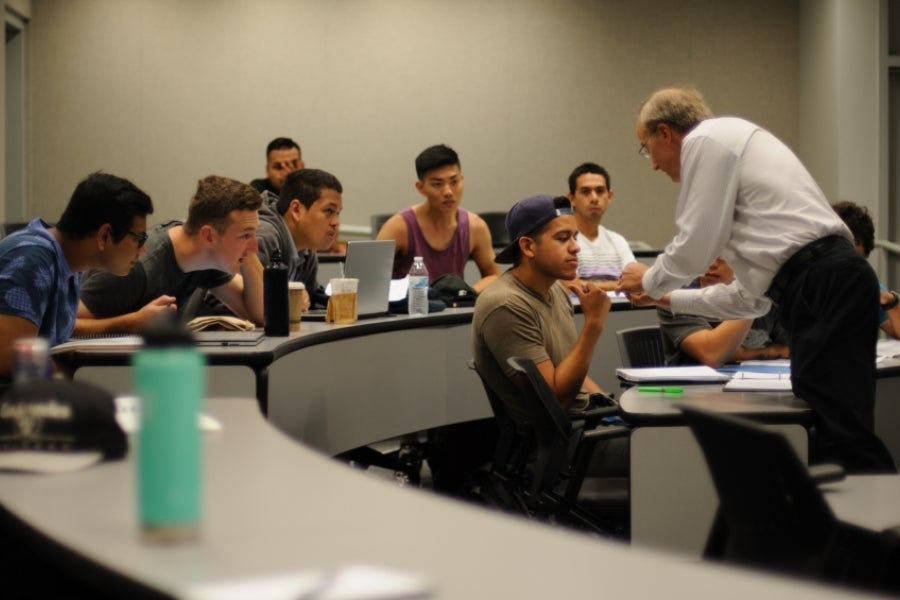 AIM Photonics classroom with students in desks