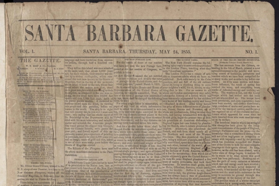 Santa Barbara Gazette, May 24 1854
